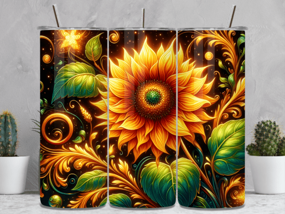 Download Golden Glow Sunflower Leaves Tumbler - Old Collection