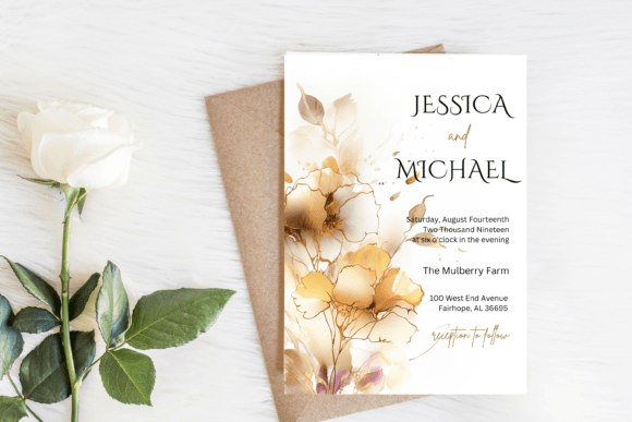Download Autumn Golden Wedding Invitation - Old Collection