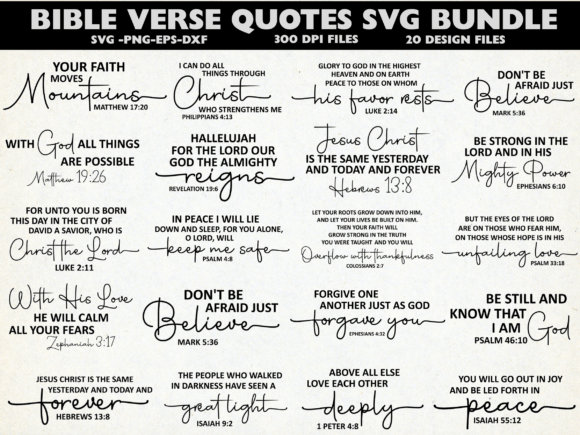 Download Bible Verse Quotes SVG Bundle, Christian - Quotes Collection