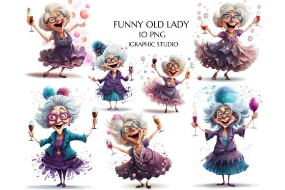 Download Happy Dancing Women, Cheerful Old Lady - Old Collection