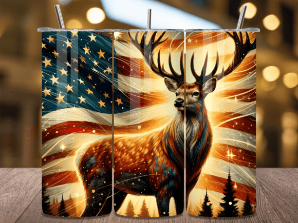 Download Golden Glow Flag Buck Tumbler Wrap Png - Old Collection